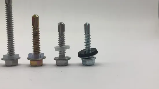 DIN7504K Hex Head Drilling Screws with Tapping Screw Thread with Collar 
