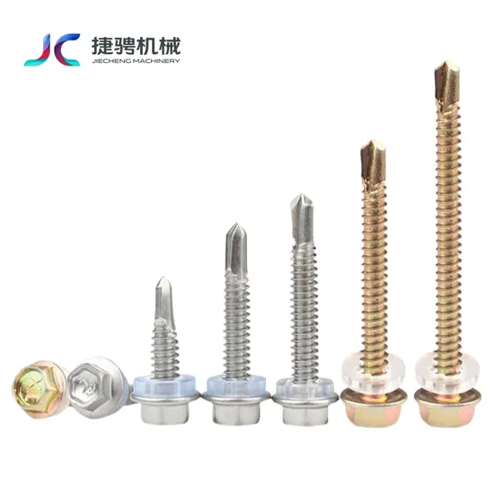 Hexagonal Self Drilling Screw with Nylon Washer Zinc/SS304 Roof Screws 