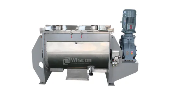 Industrial stainless steel dry batch horizontal powder mixer double ribbon spiral paddle plough mixing blending machine for sale 